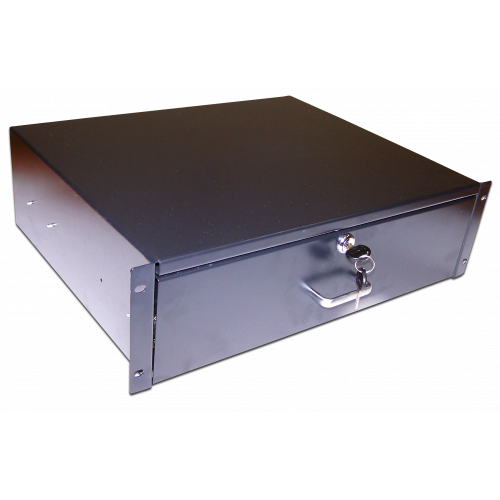 Ящик выдвижной 19", с замком, черный